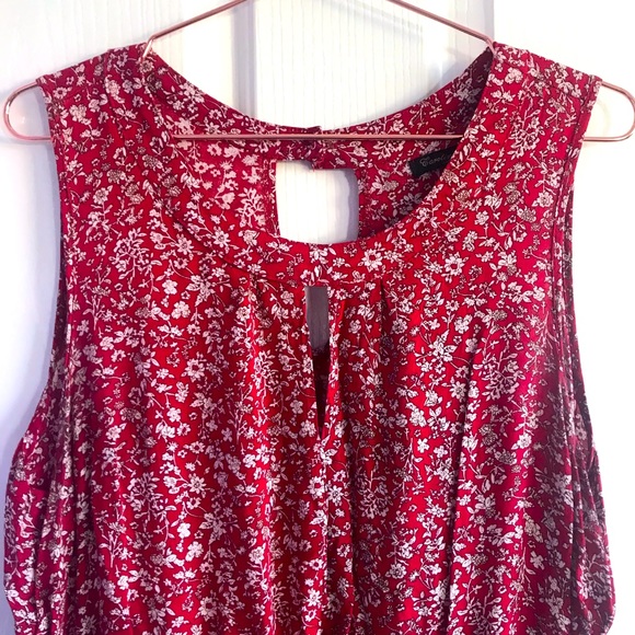 Long Red Maxi Dress with Tie Waist - Picture 3 of 4